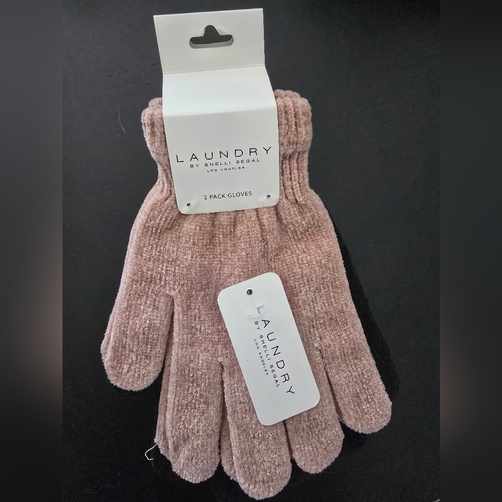 Laundry By Shelli Segal Pink And Black Gloves